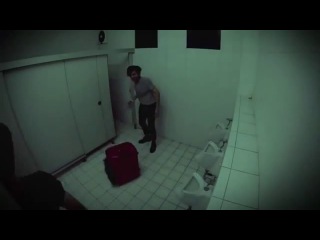 creepy prank in the style of horror in the toilet