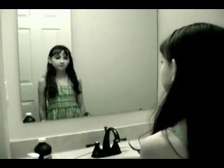 scary ghost girl in the mirror